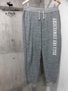 ABERCROMBIE&FITCH アバクロンビー＆フィッチ A&F アバクロ ロゴワッペン ジョガーパンツ M/スウェットパンツ/グレー/メンズ