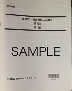 LEC 直前択一絞込み講座 択一式 全科目 2024 令和6年 Wセミナー 映像式資料