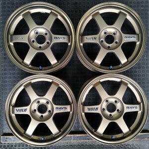 管理番号：S9-151【４本価格】【16x7J 5x100 ET+46 ハブ65】RAYS VOLK RACING TE37C・プリウス インプレッサ等・店頭引取可能・下取り可能