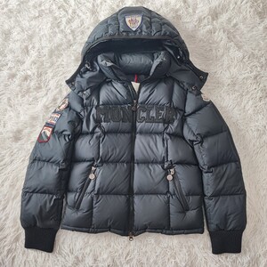 超希少ヴィンテージ モンクレール ダウンジャケット キッズ レディース MONCLER ブラック フード ジャケット