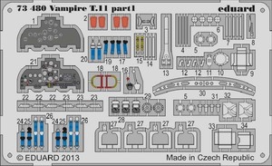 エデュアルド(73480) 1/72 バンパイアT.11用エッチングパーツ(エアフィックス用)