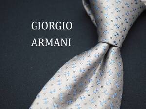 美品【GIORGIO ARMANI ジョルジオアルマーニ】 C1719 シルバー SILK ブランド ネクタイ 古着 良品