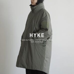 希少サイズ　即完売　美品　HYKE ハイク PERTEX PUFF PARKA olive オリーブ　パーカ　ユニセックス　ロングダウンコート　ナイロン100%