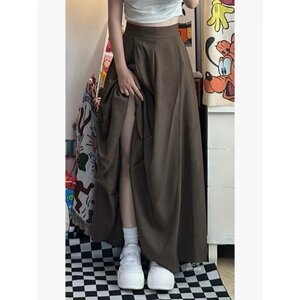 LRM4505★ロングスカート レディース 春秋 フレアスカート 無地 aライン シンプル 大きいサイズ ハイウエスト Aラインスカート