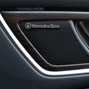 Mercedes Benz メルセデスベンツ AMG アルミ エンブレム プレート バッジ ステッカー シルバー/ブラック 13