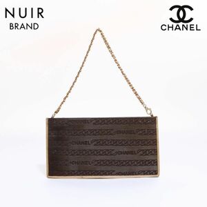 シャネル CHANEL ハンドバッグ 型押し ブラウン