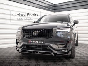 2019- ボルボ XC90 後期 Rデザイン フロント リップ スポイラー V2/ フロント スプリッタ― バンパー アンダー ディフューザー フラップ