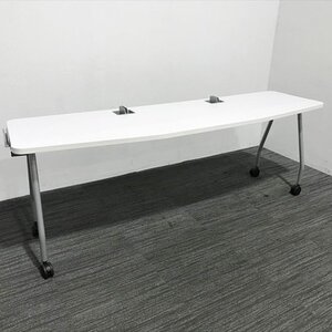 スチールケース ヴァーブ ミーティングテーブル 完成品 キャスター付 steelcase ホワイト 業務用 事務所 会社 会議 TM-861875B