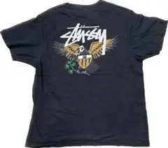 00s y2k Stussy Tシャツ Lサイズ 黒 鷲とスカルのデザイン