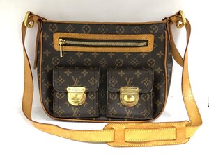 送料無料 美品 LOUIS VUITTON ルイヴィトン ショルダーバッグ M40045 ハドソンGM モノグラム レザー ブラウン V10076