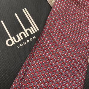 ダンヒル DUNHILL ネクタイ 箱付き　六角ボルトリピート マルベリーシルク 100% 美品　送料無料