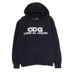 COMME des GARCONS コムデギャルソン IO-T001 AD2015 GOOD DESIGN SHOP CDG ロゴ スウェット パーカー ネイビー系 M【中古】