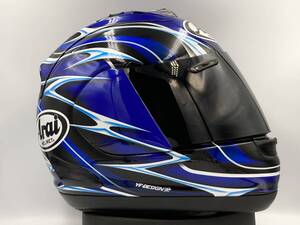 アライ Arai RX7 RR5 RX7-RR5 RX-7 RRV Randy Mamola ランディ・ マモラ ブルー フルフェイス ヘルメット Lサイズ スモーク付き!! 美品!!