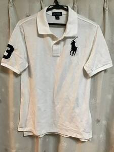 【POLO RALPH LAUREN/ポロラルフローレン】半袖ポロシャツ/L 160cm★ホワイト★キッズ★男の子★USED