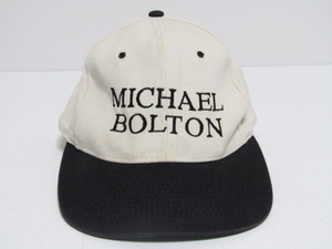 希少 年代物 VINTAGE MICHAEL BOLTON BB CAP WHITE BLACK マイケル ボルトン ベースボールキャップ ヴィンテージ スナップバック レア