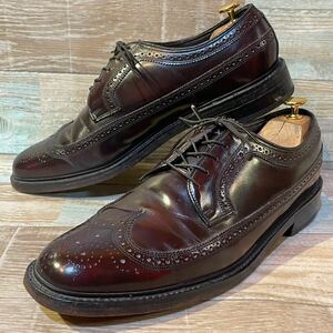 【ビッグサイズ:28.0-28.5cm程】Florsheim フローシャイム ヴィンテージ ロング ウィングチップ アメリカン US 10 1/2D バーガンディ