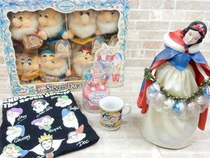 Disney/ディズニー 白雪姫 7人の小人たち オルゴール 置物/ぬいぐるみ/半袖 Tシャツetc グッズセット 【7829y1】