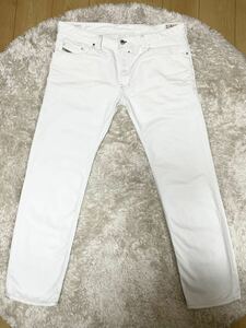 W38 DIESEL SAFADO WASH 0811G REGULAR SLIM STRAIGHT W38 L34 ホワイト デニム パンツ 大きめ サイズ 