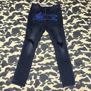 running dog denim pants BBC ICECREAM billionaire boys club ビリオネアボーイズクラブ フロントドッグ デニム ランニング 30 bb