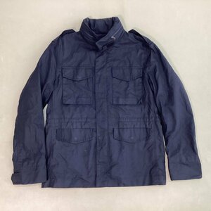 ■A.P.C. アーペーセー オイルドコートジャケット M65型 ミリタリー アウター フード収納 メンズ サイズM ネイビー/1.14kg■