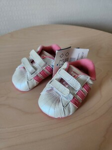 新品 adidas☆アディダス ベビーシューズ☆スニーカー 白×ピンク☆女の子