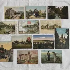 フランスアンティーク ポストカード カラー 12枚 風景 街並み 暮らし