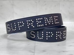 【新品】SUPREME シュプリーム【 Studded Logo Belt Black】18SS スタッズロゴ レザーベルト S/Mサイズ ブラック 全長：105cm・86～91cm