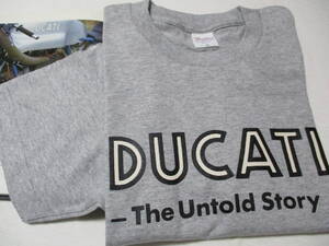 【DUCATI ビンテージロゴ 半袖Tシャツ】希少 ◎杢グレー 半袖Tシャツ 新品 M寸 L寸 　検/ドカティ デスモ 