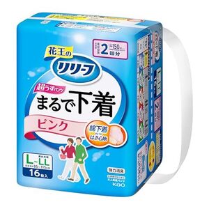 リリーフ パンツタイプ まるで下着 2回分 ピンク Ｌ16枚 大人用おむつ