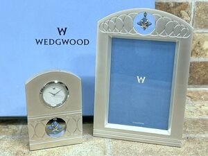 WEDGWOOD/ウェッジウッド フォトフレーム 写真立て＆ミニ置き時計/ジャンク品 セット 【3181y2】