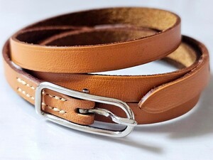 極美品☆HERMES エルメス アピ1 ロングレザーブレスレット Mサイズ □C刻印 ブラウン系 超高級アクセサリー