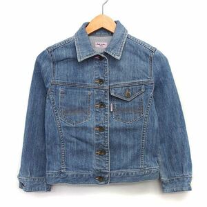 ポールスミス ピンク paul smith PINK 国内正規品 ジージャン デニム ジャケット ショート丈 ロゴ パッチ 綿 40 青 /HT26 レディース