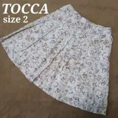 【春服】TOCCA トッカ エンブロイダリー 花柄 総刺繍 スカート 2 ピンク