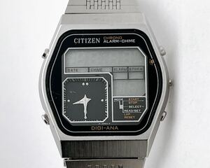 CITIZEN シチズン DIGI-ANA CHRONO ALARM-CHIME 41-9559 デジアナ メンズ 腕時計 クォーツ シルバー ウォッチ◎動作未確認 ジャンク