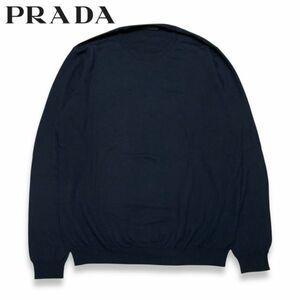 12 正規品 PRADA プラダ SMM440 R112 WooL Knit Sweater ウール ニット セーター クルーネック トップス ネイビー 54 メンズ