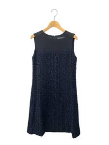 FOXEY フォクシーブティック ワンピース 38 ネイビー Dress Tweed Seethrough 39133 シアー切替