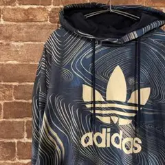 adidas アディダス トレフォイルロゴ パーカー フーディー 海外古着