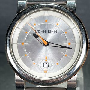 MICHEL KLEIN ミッシェルクラン 7N32-0CR0 腕時計 アナログ クオーツ 3針 カレンダー シルバー文字盤 新品電池交換済み 動作確認済み