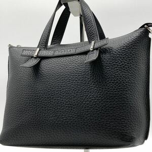 1円〜【美品 入手困難品】フルラ FURLA ジョーべ メンズ トートバッグ ビジネスバッグ レザー 本革 シボ革 ハンド 肩掛け ブラック 黒