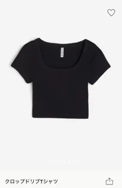 H&M クロップドリブTシャツ