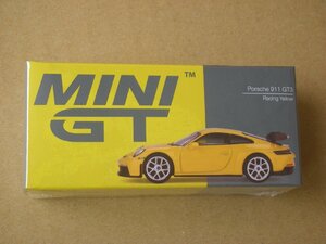 MINI GT 1/64 ポルシェ 911 (992) GT3 レーシングイエロー 左ハンドル 完成品