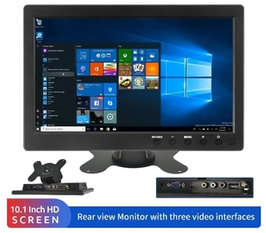 新品　10.1インチ　モバイルモニター ★ HDMI + VGA + RCA + BNC 入力　1920x1080　リモコン付 ★ 多彩な入力　PC　車載　防犯カメラ 等