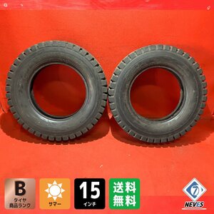 【送料無料】中古 フォークリフトタイヤ 6.00-15 10PR BRIDGESTONE J-LUG 2本SET【55584659】