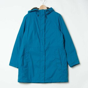 【1円スタート】L.L.Bean エルエルビーン 裏フリースフード付きコート アウター ナイロン 防寒 アウトドア カジュアル 水色 S レディース