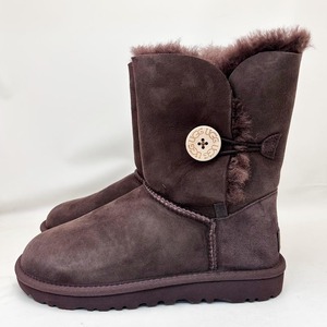 新品 UGG レディースブーツ BAILEY BUTTON Ⅱ ブラウン 24.0cm