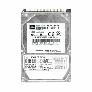 【中古】東芝 2.5インチ 内蔵HDD 40GB MK4018GAS IDE/ATA100 9.5mm/4200rpm★送料無料