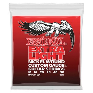 アーニーボール ERNIE BALL 2210 Extra Light Nickel Wound w/ wound G 10-50 Gauge エレキギター弦