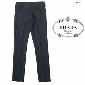 PRADA プラダ スポーツ ストレッチパンツ センタープレス スラックス パンツ ネイビー フォーマル ビジネス 40 イタリア製 正規品