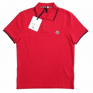 未使用品 18ss モンクレール ロゴワッペン ポロシャツ 半袖 カットソー MAGLIA POLO MANICA CORTA D10918304399 S 赤 メンズ ◆６