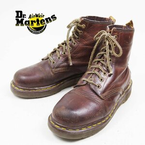 英国製　25cm相当　Dr.Martens　ドクターマーチン　8ホール　レザーシューズ　革靴　プレーントゥ　ブーツ　ダークブラウン　茶　/U7237